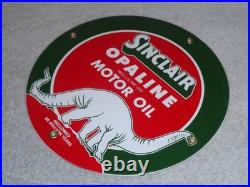 Vintage Sinclair Opaline Oil +dino The Dinosaur 9 Porcelain Metal Gasoline Sign Vintage Sinclair Opaline Oil +dino The Dinosaur 9 Porcelain Metal Gasoline Sign