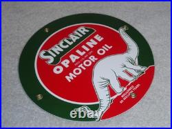Vintage Sinclair Opaline Oil +dino The Dinosaur 9 Porcelain Metal Gasoline Sign