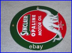 Vintage Sinclair Opaline Oil +dino The Dinosaur 9 Porcelain Metal Gasoline Sign