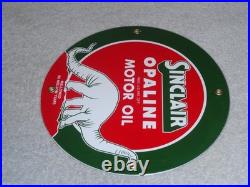 Vintage Sinclair Opaline Oil +dino The Dinosaur 9 Porcelain Metal Gasoline Sign