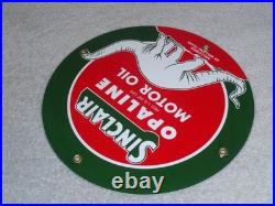 Vintage Sinclair Opaline Oil +dino The Dinosaur 9 Porcelain Metal Gasoline Sign