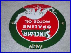 Vintage Sinclair Opaline Oil +dino The Dinosaur 9 Porcelain Metal Gasoline Sign