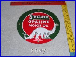 Vintage Sinclair Opaline Oil +dino The Dinosaur 9 Porcelain Metal Gasoline Sign