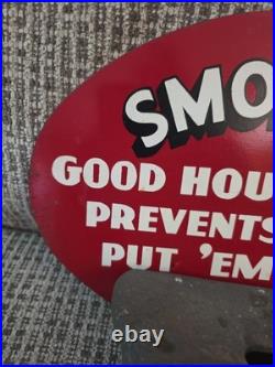 Vintage Sipco Good Housekeeping Smokers Metal Sign & Ashtray Wall Mounted