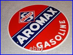 Vintage Skelly Aromax Gasoline 11 3/4 Porcelain Metal Service Station Oil Sign