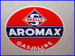 Vintage Skelly Aromax Gasoline 11 3/4 Porcelain Metal Service Station Oil Sign