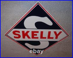 Vintage Skelly Gasoline S 9.5 Porcelain Metal Gas & Oil Sign! Pump Plate Deal