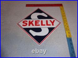Vintage Skelly Gasoline S 9.5 Porcelain Metal Gas & Oil Sign! Pump Plate Deal