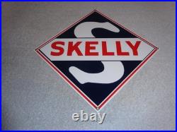 Vintage Skelly Gasoline S 9.5 Porcelain Metal Gas & Oil Sign! Pump Plate Deal