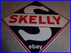 Vintage Skelly Gasoline S 9.5 Porcelain Metal Gas & Oil Sign! Pump Plate Deal