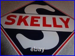 Vintage Skelly Gasoline S 9.5 Porcelain Metal Gas & Oil Sign! Pump Plate Deal