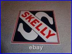 Vintage Skelly Gasoline S 9.5 Porcelain Metal Gas & Oil Sign! Pump Plate Deal