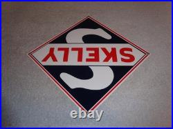 Vintage Skelly Gasoline S 9.5 Porcelain Metal Gas & Oil Sign! Pump Plate Deal