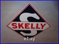 Vintage Skelly Gasoline S 9.5 Porcelain Metal Gas & Oil Sign! Pump Plate Deal