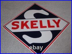 Vintage Skelly Gasoline S 9.5 Porcelain Metal Gas & Oil Sign! Pump Plate Deal