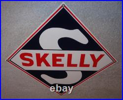 Vintage Skelly Gasoline S 9.5 Porcelain Metal Gas & Oil Sign! Pump Plate Deal