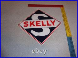 Vintage Skelly Gasoline S 9.5 Porcelain Metal Gas & Oil Sign! Pump Plate Deal