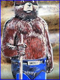 Vintage Smokey The Bear Porcelain Sign Old Us Forest Service National Park Fire