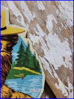Vintage Smokey The Bear Porcelain Sign Rare Old Forest Service Us National Park Vintage Smokey The Bear Porcelain Sign Rare Old Forest Service Us National Park