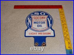 Vintage Socony Standard Oil Company O New York 10 Porcelain Metal Gasoline Sign