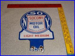 Vintage Socony Standard Oil Company O New York 10 Porcelain Metal Gasoline Sign
