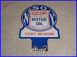 Vintage Socony Standard Oil Company O New York 10 Porcelain Metal Gasoline Sign