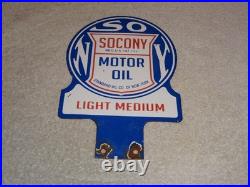Vintage Socony Standard Oil Company O New York 10 Porcelain Metal Gasoline Sign