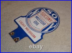 Vintage Socony Standard Oil Company O New York 10 Porcelain Metal Gasoline Sign
