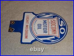 Vintage Socony Standard Oil Company O New York 10 Porcelain Metal Gasoline Sign