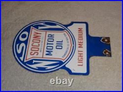Vintage Socony Standard Oil Company O New York 10 Porcelain Metal Gasoline Sign