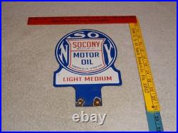 Vintage Socony Standard Oil Company O New York 10 Porcelain Metal Gasoline Sign