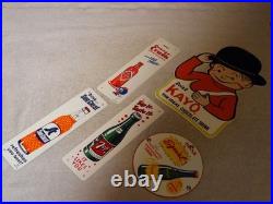 Vintage Soda Collection Of 5 Metal & Porcelain Sign Orange Crush 7up Squirt Kayo