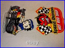 Vintage Speed Shop Motorcycle Betty Boop 11 3/4 Metal Gas Advertising Sign Lot