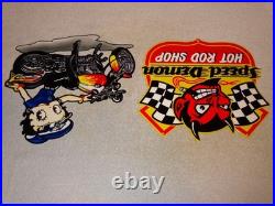 Vintage Speed Shop Motorcycle Betty Boop 11 3/4 Metal Gas Advertising Sign Lot