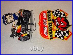 Vintage Speed Shop Motorcycle Betty Boop 11 3/4 Metal Gas Advertising Sign Lot
