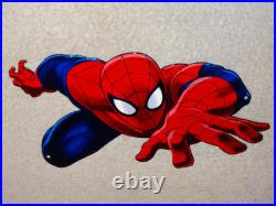 Vintage Spiderman Movie Tv Show Die-cut Flying Spider Man 12 Metal Gas Oil Sign