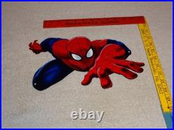 Vintage Spiderman Movie Tv Show Die-cut Flying Spider Man 12 Metal Gas Oil Sign