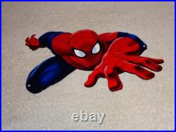 Vintage Spiderman Movie Tv Show Die-cut Flying Spider Man 12 Metal Gas Oil Sign