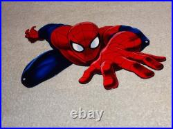 Vintage Spiderman Movie Tv Show Die-cut Flying Spider Man 12 Metal Gas Oil Sign