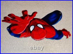 Vintage Spiderman Movie Tv Show Die-cut Flying Spider Man 12 Metal Gas Oil Sign