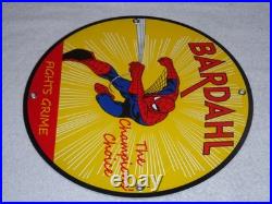 Vintage Spiderman Tv Show & Bardahl Gasoline Movie 12 Porcelain Metal Oil Sign