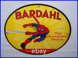 Vintage Spiderman Tv Show & Bardahl Gasoline Movie 12 Porcelain Metal Oil Sign