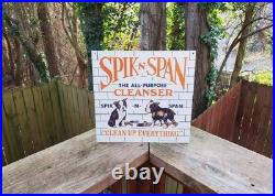 Vintage Spik N Span All Purpose Cleanser Sign AAA Sign Co Tin Sign