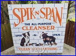 Vintage Spik N Span All Purpose Cleanser Sign AAA Sign Co Tin Sign