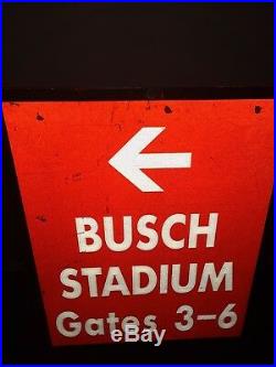 Vintage St. Louis Cardinals Busch Stadium II SIGN Gates 3-6 Heavy Metal 1 Sided
