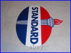 Vintage Standard Gas Torch & Flame 11 3/4 Porcelain Metal Gasoline & Oil Sign