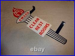 Vintage Standard Gasoline Torch Clean Restroom 2' Huge Metal Award Bathroom Sign