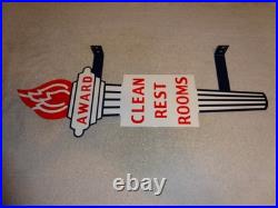 Vintage Standard Gasoline Torch Clean Restroom 2' Huge Metal Award Bathroom Sign