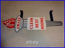Vintage Standard Gasoline Torch Clean Restroom 2' Huge Metal Award Bathroom Sign