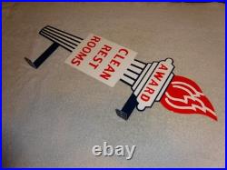 Vintage Standard Gasoline Torch Clean Restroom 2' Huge Metal Award Bathroom Sign